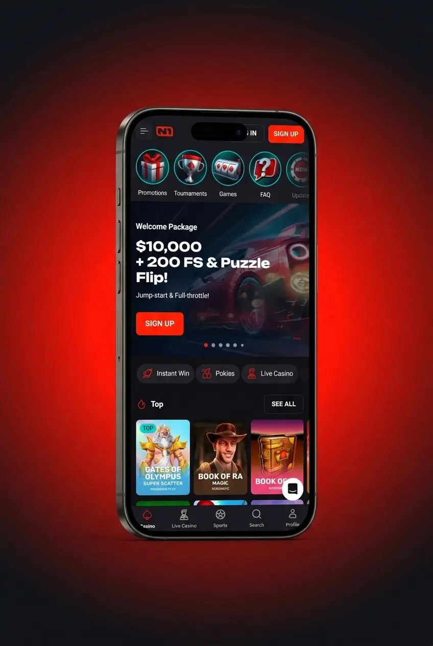 Step-by-step guide showing how to place a bet on the N1Bet app in 6 easy steps on a mobile device