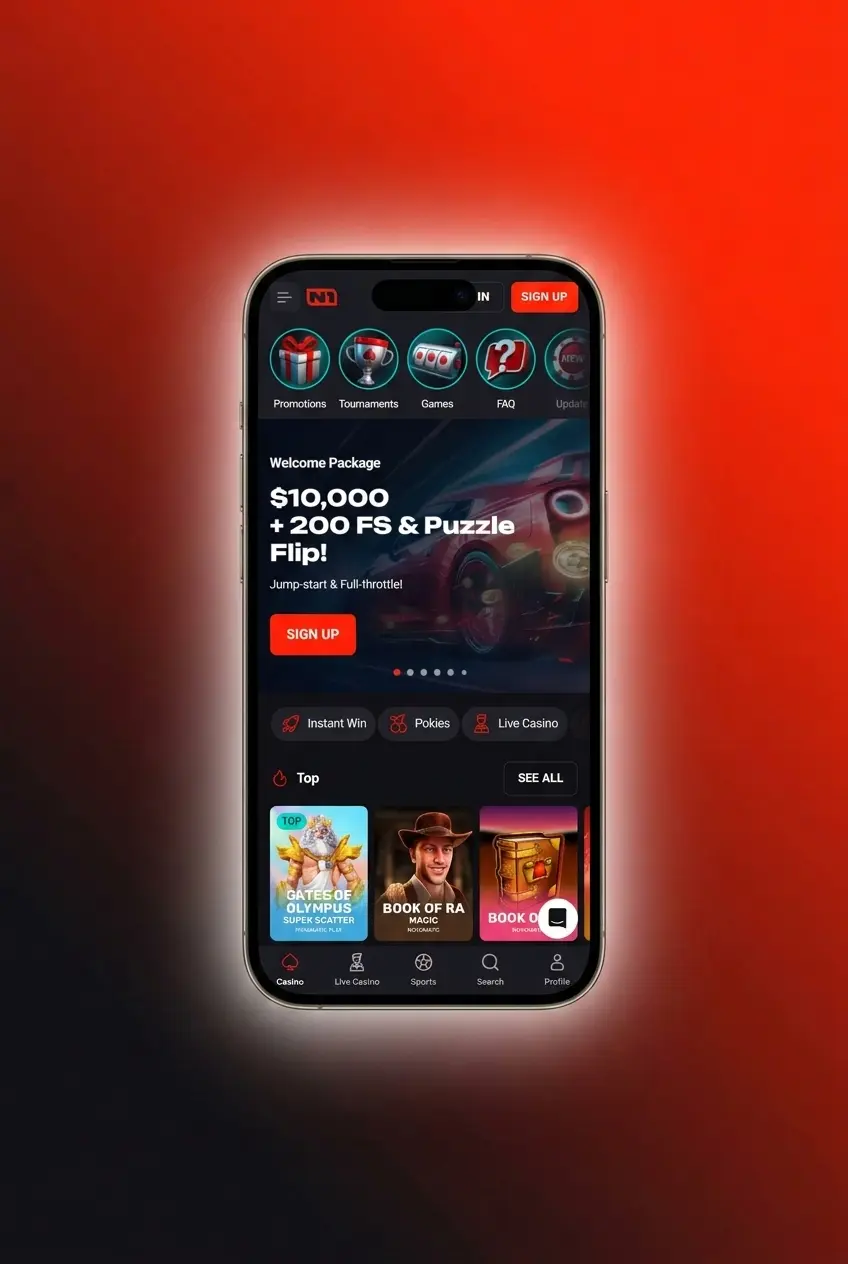 N1Bet mobile app displaying ice hockey betting markets with live odds and in-play options on a smartphone screen